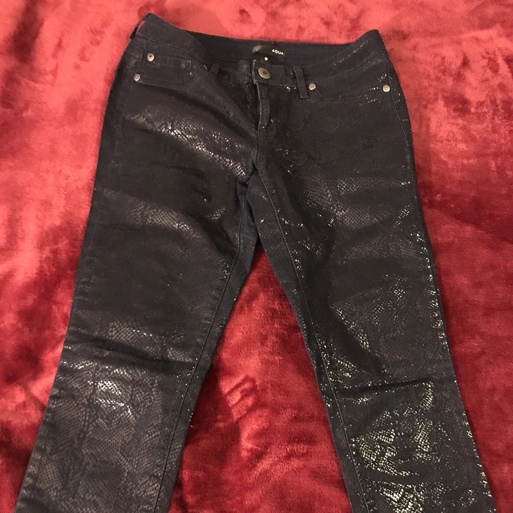 Sparkling fake snake print jeans